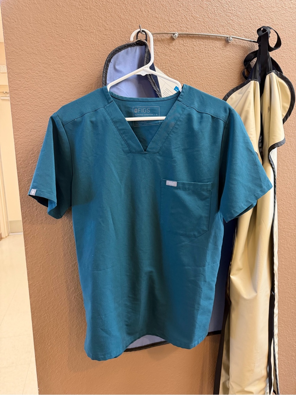 Figs Teal V-Neck Medical Scrub Top
